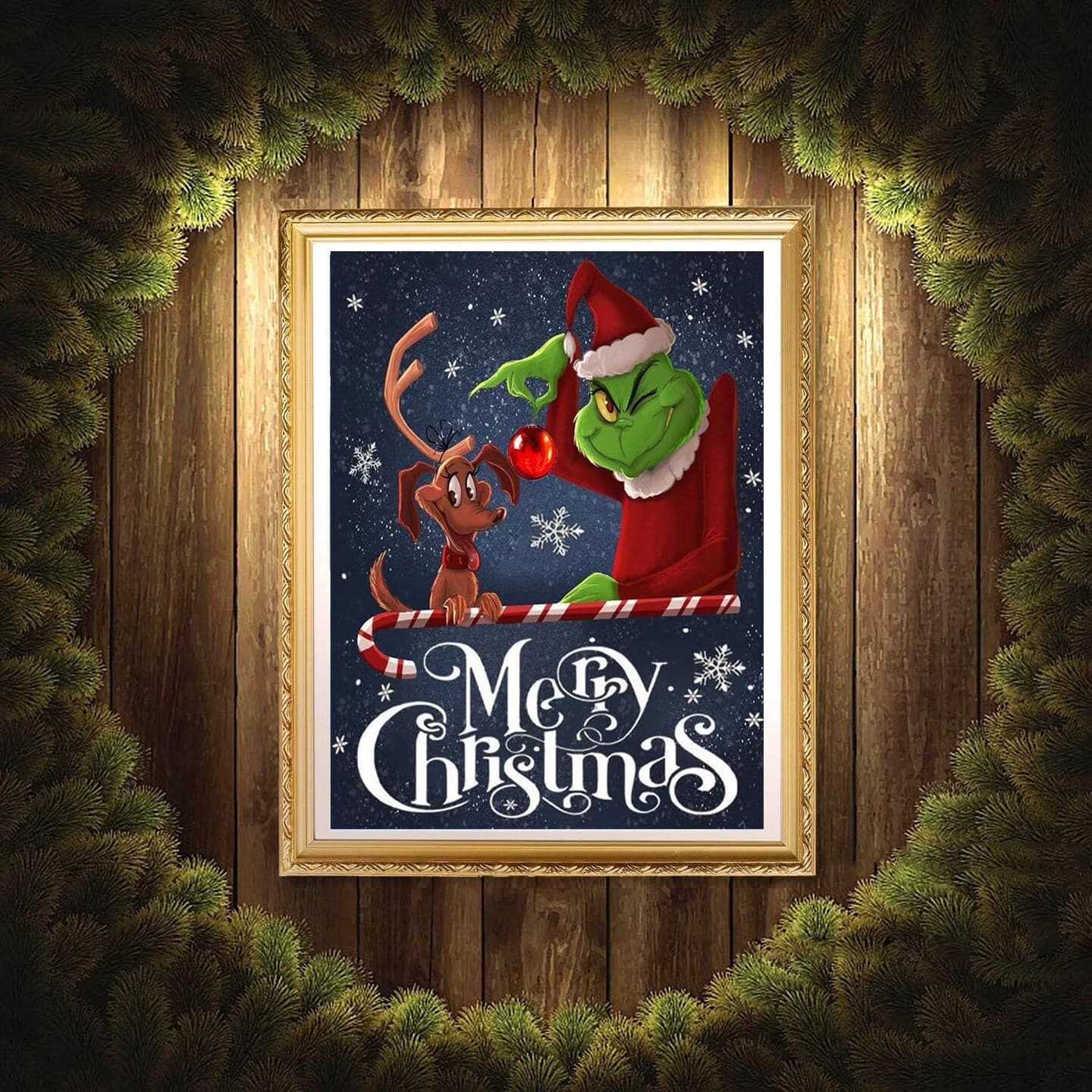 Grinch Christmas Diamond Painting Kit for Adults – 5D Beginner-Friendly Full Drill Gem Art for Home Décor, 12 x 16 Inch thumbnail 3