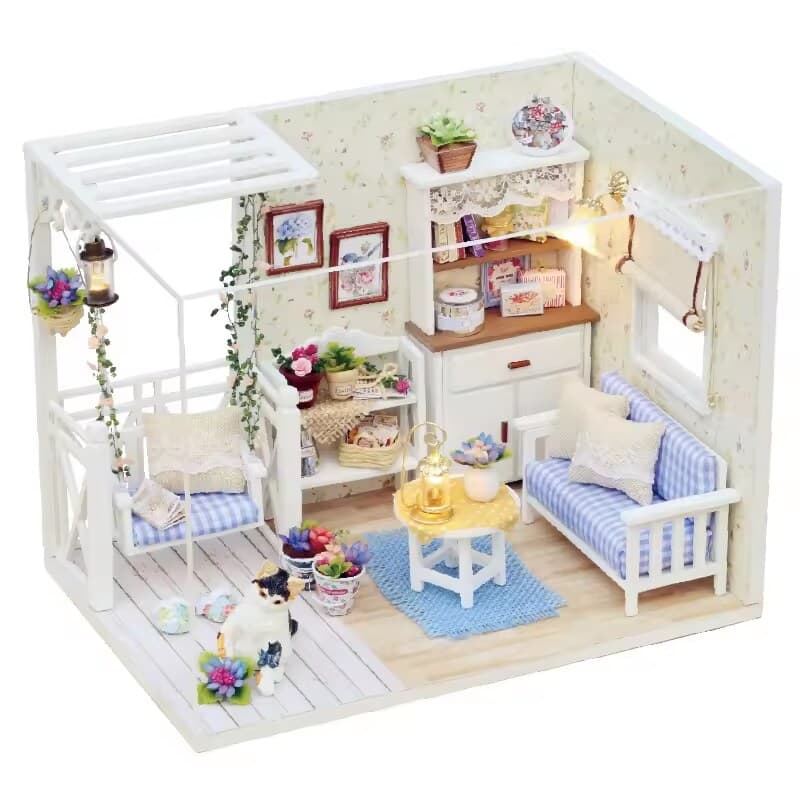 Kitten Diary Dollhouse Kit - Miniature Wizardi Roombox Kit with LED Light F07M51-70-3013 thumbnail 5