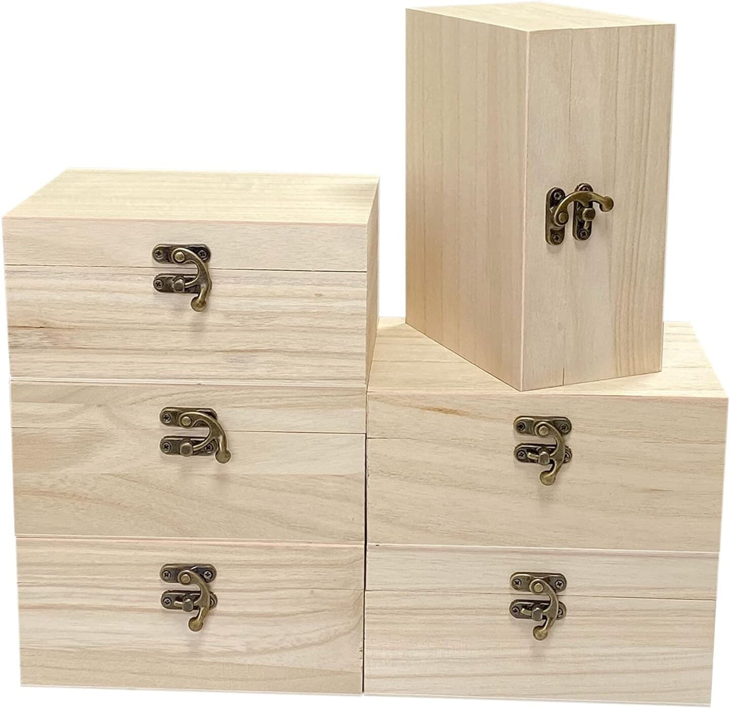 6 Pack Unfinished Wood Box Rectangle Crafts Wooden Box for Painting DIY Project (outer: 5 x 6.7 x 3.1 In) thumbnail 2