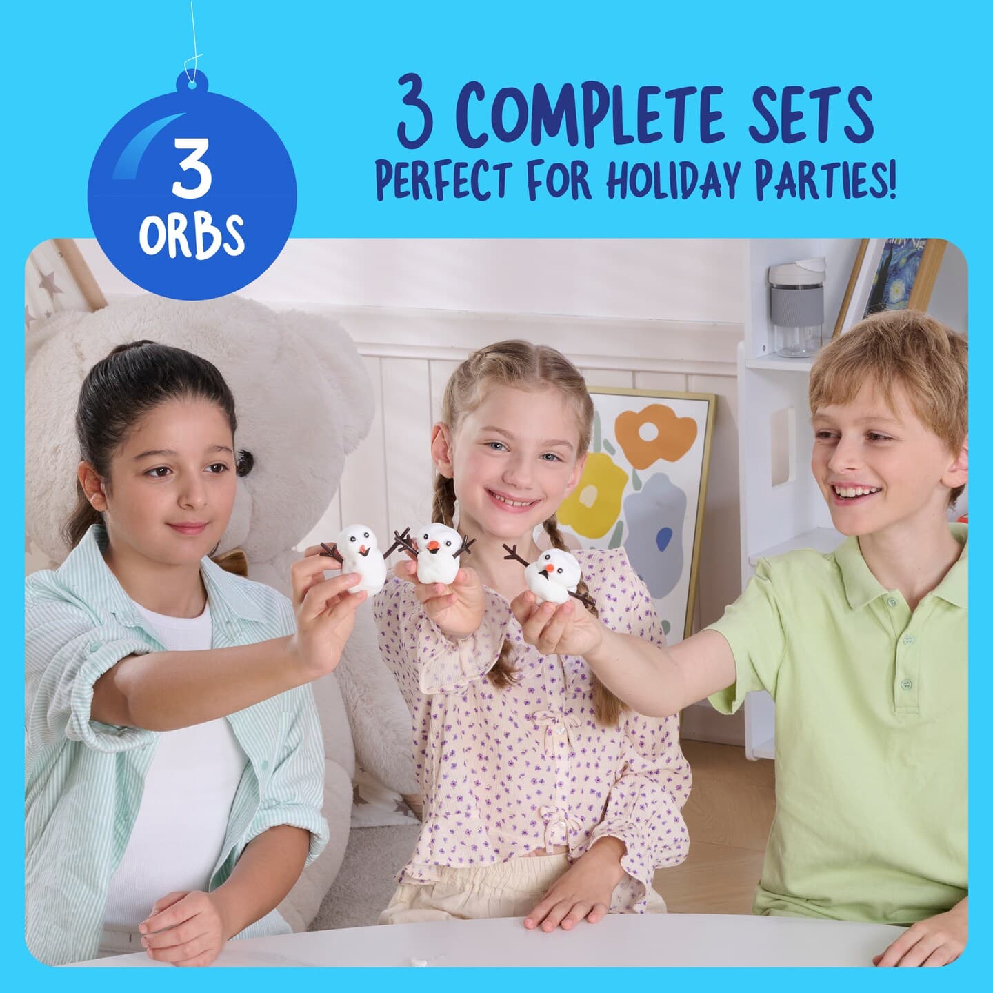 Dan&Darci Snowman Making Kit for Kids - Build a Snow Man Craft Kits for Girls, Boys, Toddlers Ages Kid Winter Christmas Crafts Activities Stocking Stuffers Fun Toys Ideas for 6, 7, 8 Year Old thumbnail 4
