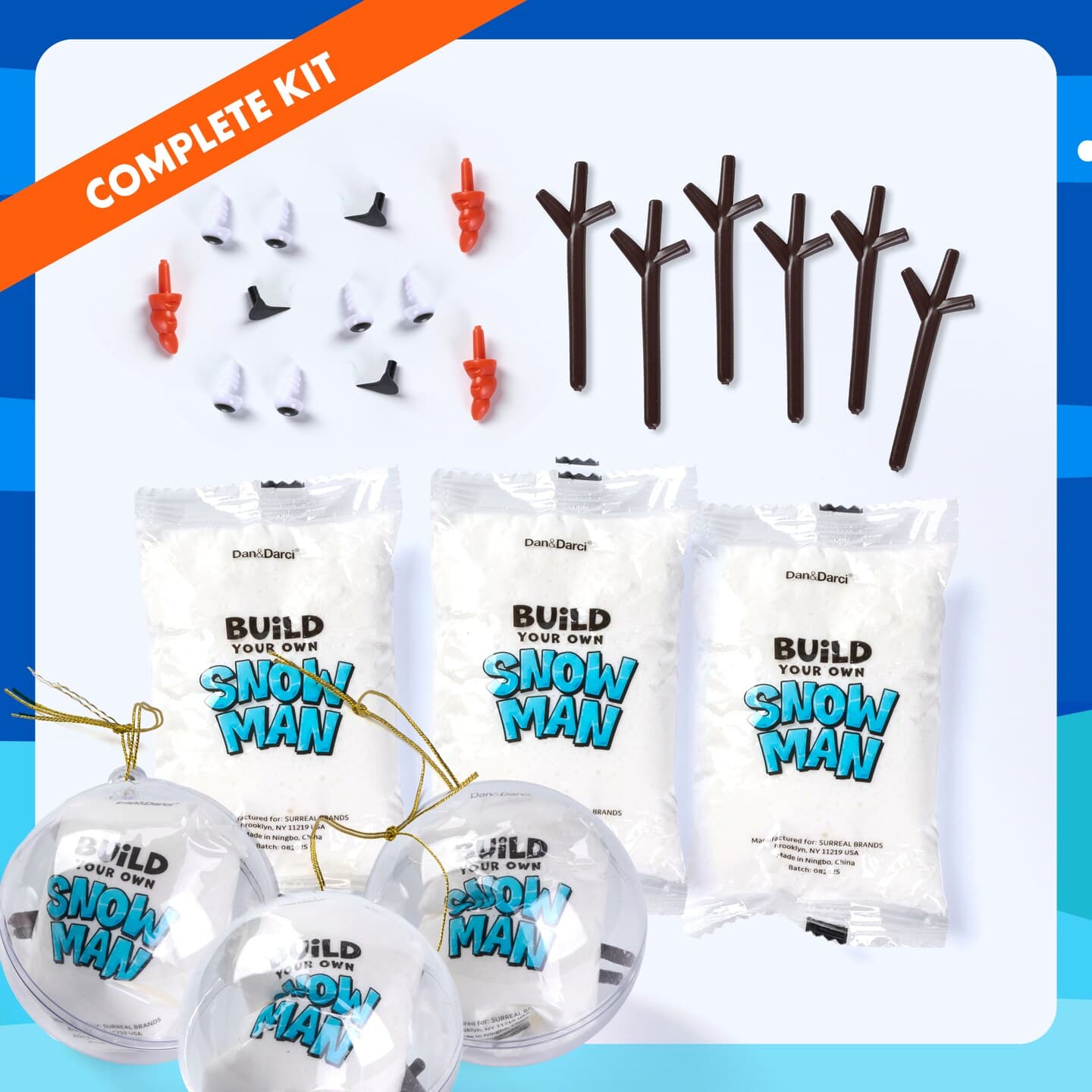 Dan&Darci Snowman Making Kit for Kids - Build a Snow Man Craft Kits for Girls, Boys, Toddlers Ages Kid Winter Christmas Crafts Activities Stocking Stuffers Fun Toys Ideas for 6, 7, 8 Year Old thumbnail 6