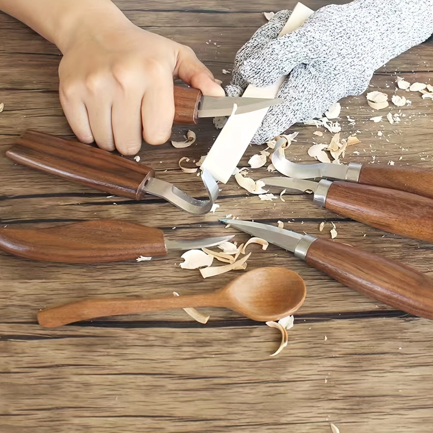 Wood Carving Kit 26pcs, Wood Carving Tools Hand Carving Knife Set with Anti-Slip Cut Resistant Gloves thumbnail 2