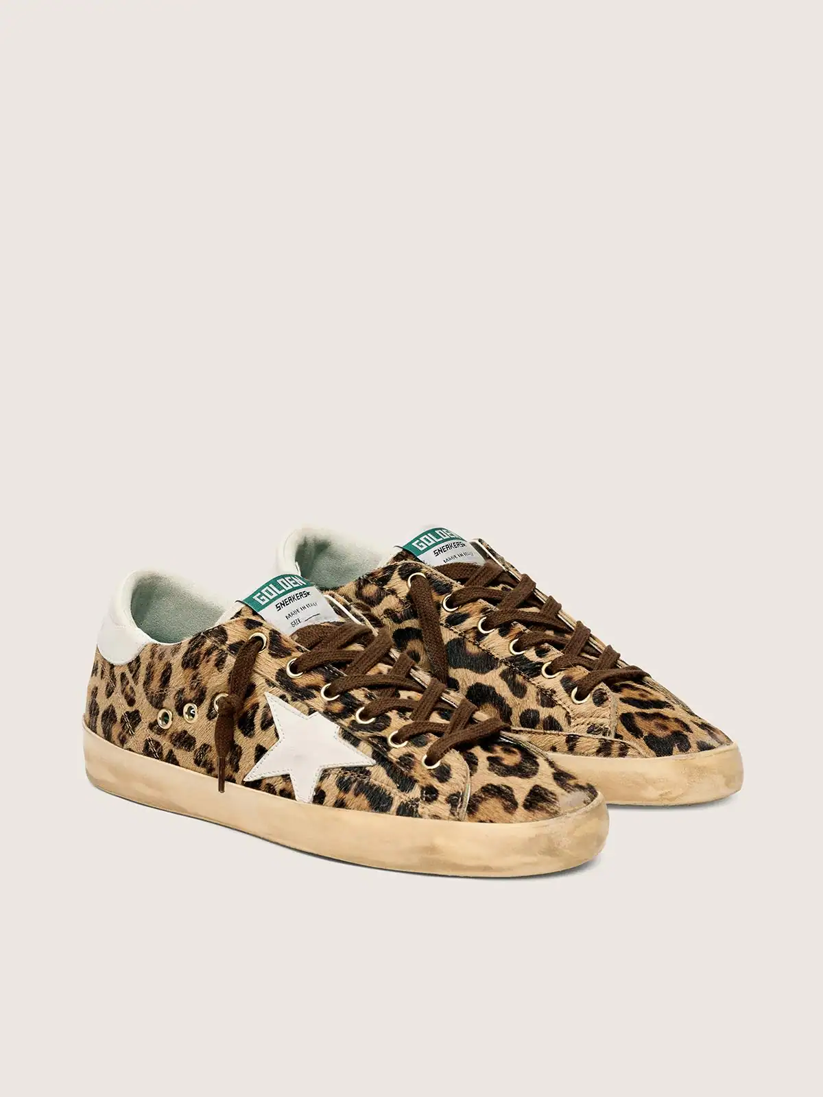 Women’s Super-Star LTD in leopard-print pony skin with leather star and heel tab thumbnail 2
