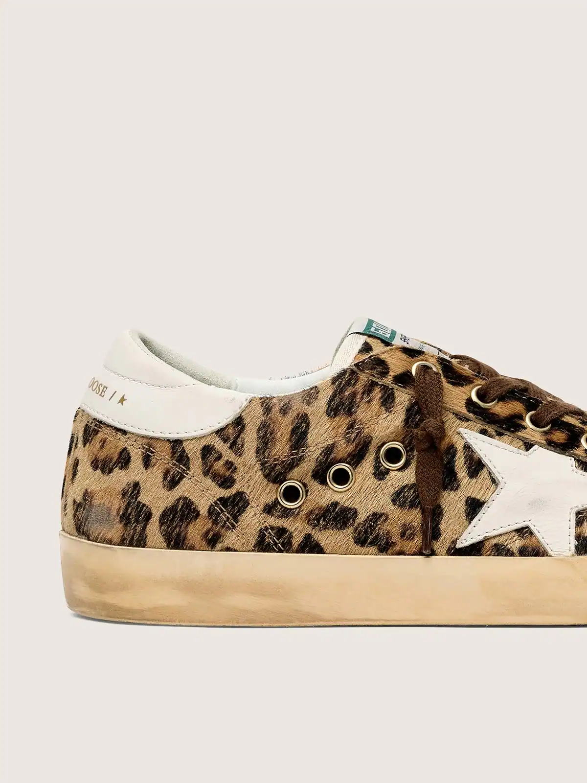 Women’s Super-Star LTD in leopard-print pony skin with leather star and heel tab thumbnail 4