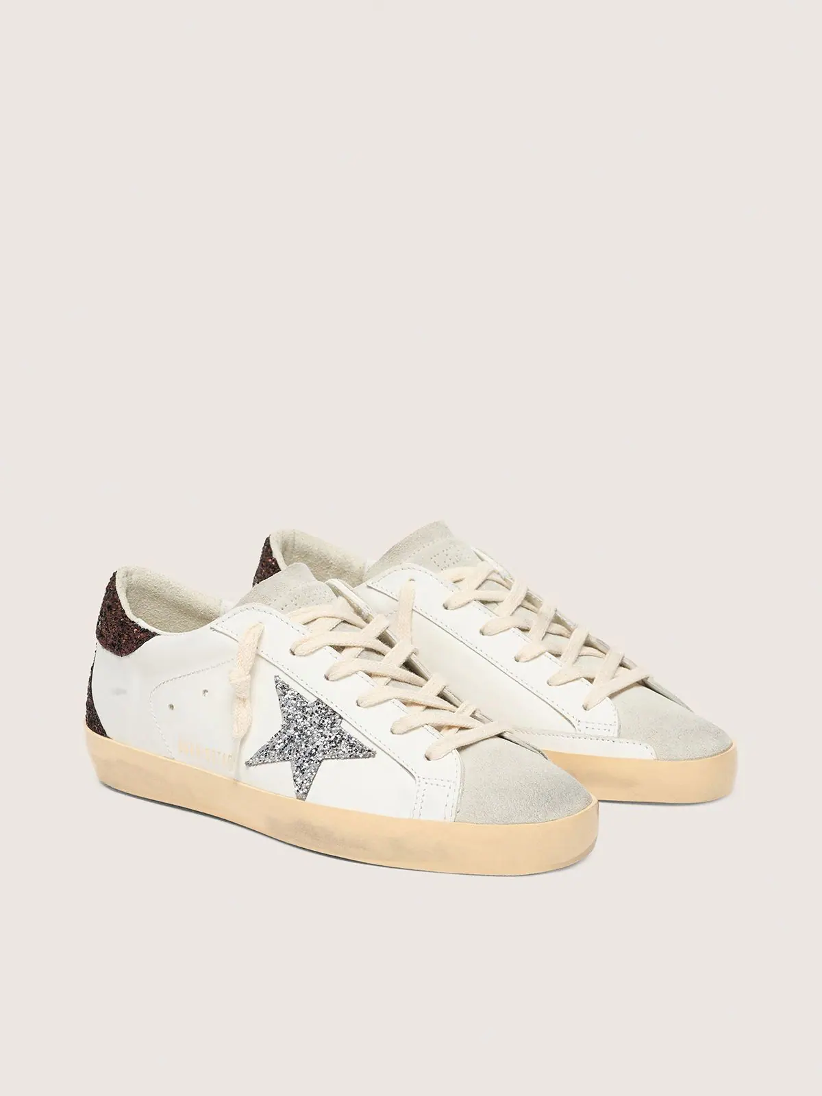 Women's Super-Star with silver star and brown glitter heel tab thumbnail 2
