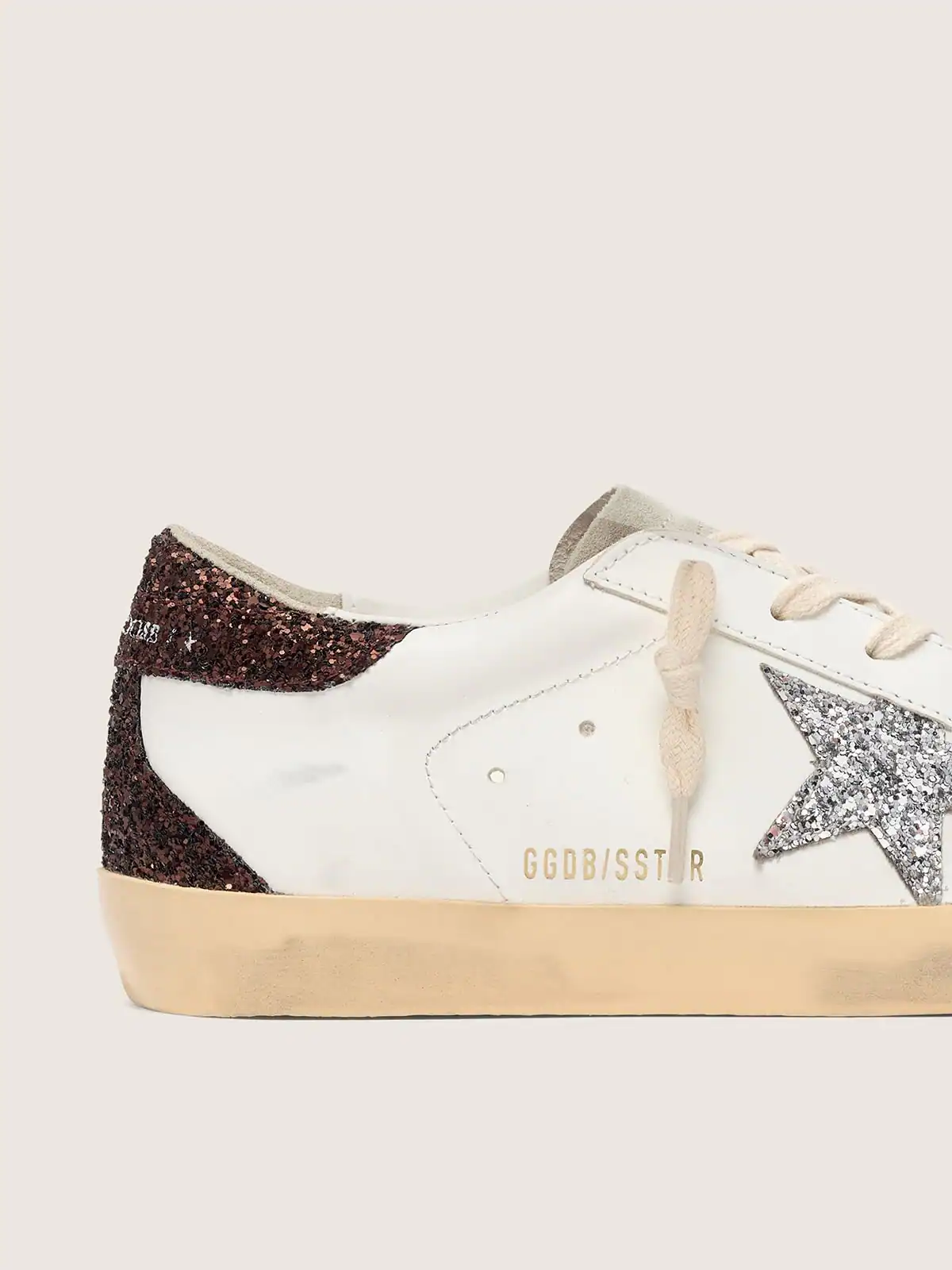 Women's Super-Star with silver star and brown glitter heel tab thumbnail 5