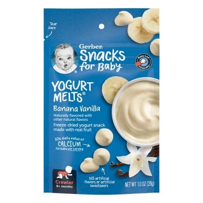 Gerber Baby Food Banana Vanilla Yogurt Melts Baby Snack - 1oz - Image 1