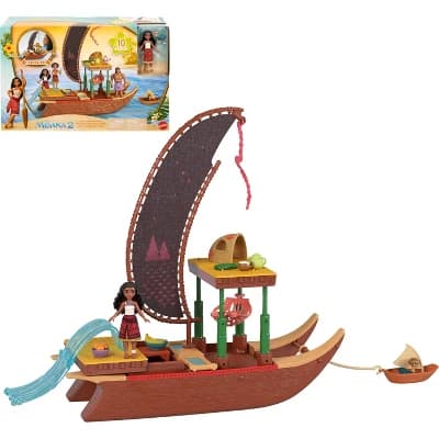 Disney Moana 2 Moana's Adventure Canoe Playset with Small Doll & Accessories - Image 1