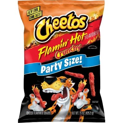 Cheetos Crunch Flamin' Hot Crunchy Flavored Party Size Snacks - 15oz - Image 1