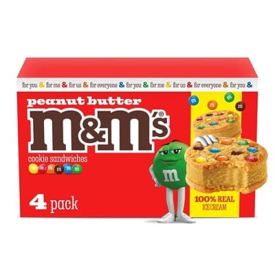 M&M'S Peanut Butter Frozen Ice Cream Sandwiches - 14 fl oz/4ct