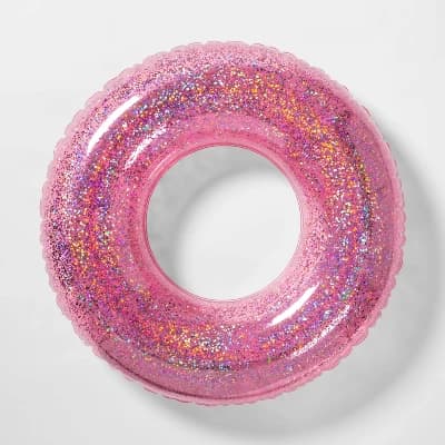 36" Inflatable Glitter Swim Tube - Pink - Sun Squad™ - Image 1