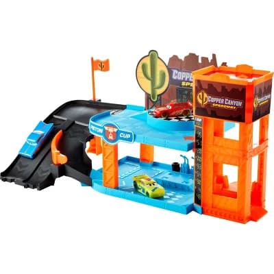 Disney and Pixar Cars Glow Racers Copper Canyon Glowing Garage Playset - Image 1