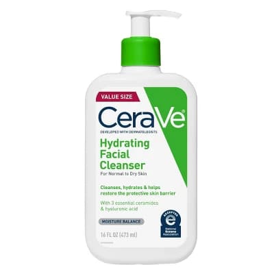 CeraVe Hydrating Face Wash with Hyaluronic Acid and Glycerin for Normal to Dry Skin - 16 fl oz - Image 1