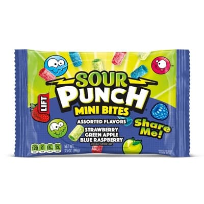 Sour Punch Mini Bites Candy Assorted Flavors - 3.5oz - Image 1