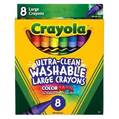 Crayola 8ct Washable Large Crayons Toddler School Supplies Classroom Essentials for Elementary Teachers Coloring Gift Ages 3+ - Image 1