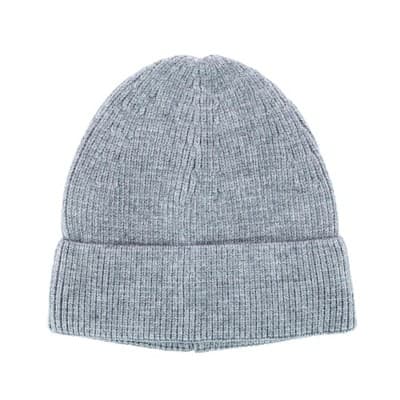 CTM Men's Basic Ribbed Beanie Cuff Cap, Grey