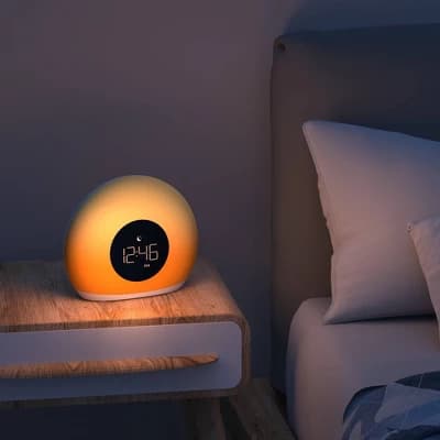 Moon Glow Alarm Table Clock with Color Changing Light - Capello: Digital Sunrise Clock for Bedroom, Kids' Wake-Up Light - Image 1