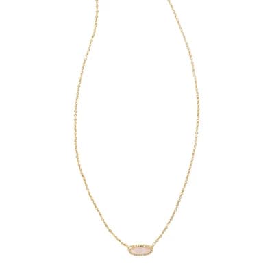 Kendra Scott Emma Quartz 14K Gold Over Brass Pendant Necklace - Rose Quartz: Lobster Claw Clasp, 19" Length - Image 1