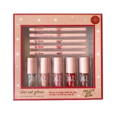 Holler and Glow Lip Liner and Gloss Set Gift Set - 10ct - Image 1