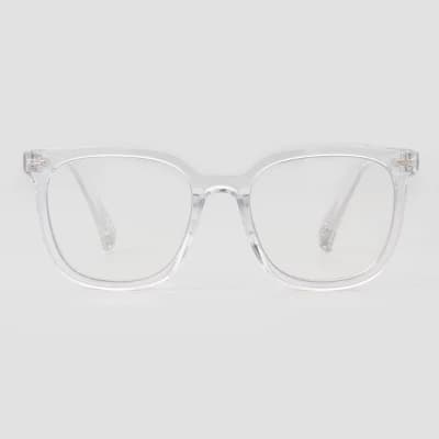 Women's Gloss Plastic Square Blue Light Filtering Reading Glasses - Universal Thread™ Clear Diopter 1.5: Medium Fit, Recycled Frame - Image 1