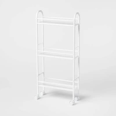 3 Shelf Narrow Storage Cart White - Brightroom™ - Image 1