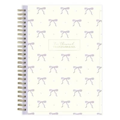 Blue Sky Life Note It  Weekly/Monthly Wirebound Planner Notes 5.875x8.625 Clear Cover Minnette Purple Bows - Image 1