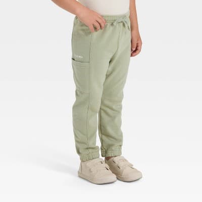 Toddler Boys' Washed French Terry Jogger Pants - Cat & Jack™ Olive Green 3T