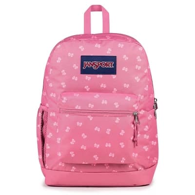 JanSport Cross Town Bow Add Plus Remix 17.5" Backpack - Pink: School Bookbag for Teens - Image 1