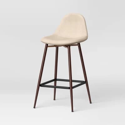 Copley Counter Height Barstool Cream - Threshold™: Upholstered, Metal Frame, Polyurethane Foam Fill - Image 1