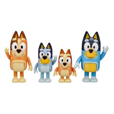 Bluey & Family Figures - 4pk: Plastic Character Mini Figurines Set - Image 1