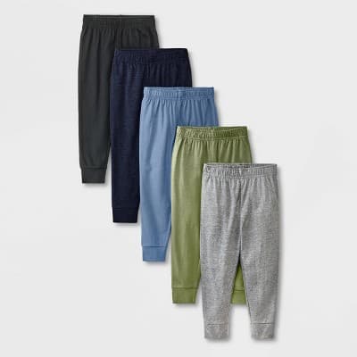 Toddler Boys' 5pk Jersey Jogger Pants - Cat & Jack™ 2T: Relaxed Leg, Midweight Fabric