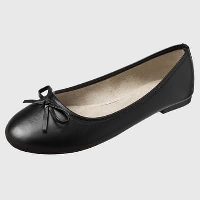 Alpine Swiss Iris Womens Ballet Flats Classic Bow Slip On Comfortable Shoes Black 7 M US
