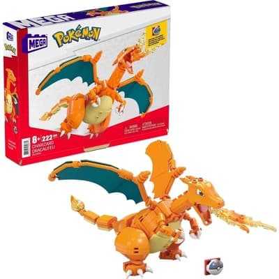 MEGA Pokemon Building Toy Kit Charizard (222 Pieces) with 1 Action Figure for Kids - Image 1