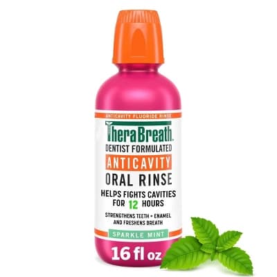 TheraBreath Anticavity Fluoride Mouthwash - Sparkle Mint - 16 fl oz - Image 1