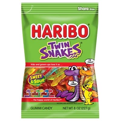 HARIBO Twin Snakes Gummy Candy - 8oz - Image 1