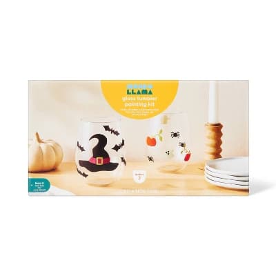 2ct Halloween Craft Glass Tumbler Painting Kit - Mondo Llama™ - Image 1