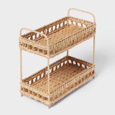 Natural Woven Tiered Tray Organizer - Threshold™ - Image 1