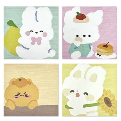 Wrapables Cute and Funny Animal Sticky Notes, Adhesive Memo Notepads for Home, Office, Work, Bunny and Kitty 4pc - Image 1