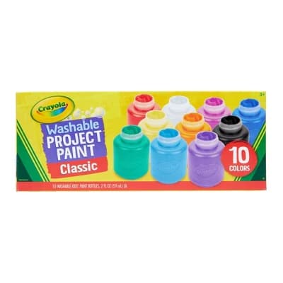 Crayola 10ct 2oz Washable Kids Paint Classic Colors: Non-Toxic Water-Based Tempera for Toddlers & Finger Painting - Image 1