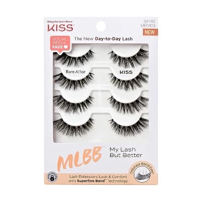 KISS Products My Lash But Better False Eyelashes - Bare Affair - 4ct: Volume, Black Synthetic Hair - Image 1