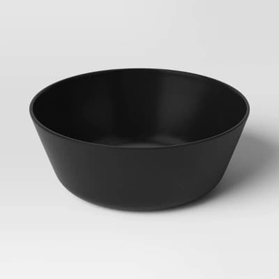 33.5 fl oz Plastic Cereal Bowl Black - Room Essentials™: Microwave & Dishwasher Safe, 20% Recycled Material - Image 1