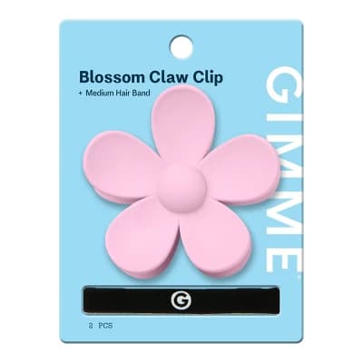 Gimme Beauty Pink Daisy Claw Clip + Medium Hair Band Hair Accessory Set - 2pc - Image 1