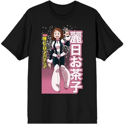 My Hero Academia Character Ochaco Uraraka Men's Black Graphic Tee - Image 1
