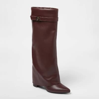 Women’s Tambra Boots with Memory Foam Insole – A New Day™ Burgundy 7 - Image 1