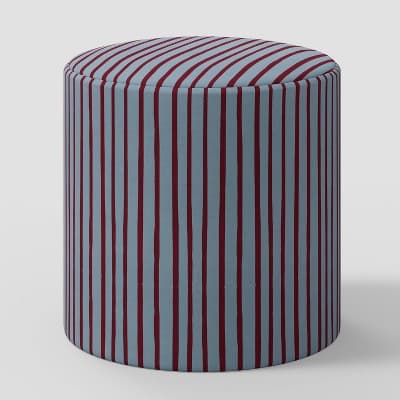 Drum Ottoman in Waverly Stripe Berry Ocean - Threshold™