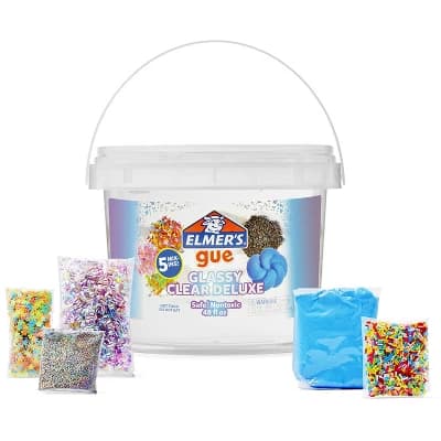 Elmer's Gue 3lb Glassy Clear Deluxe Premade Slime Kit with Mix-Ins: Sensory Development, Storage Container, Ages 3+ - Image 1