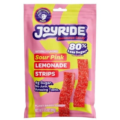 JOYRIDE Candy Sour Pink Lemonade Gummy Strips - 3.5oz - Image 1