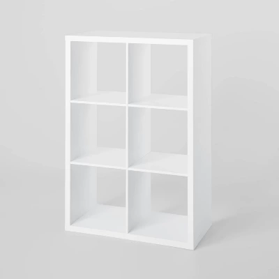 13'' 6 Cube Organizer White - Brightroom™: Decorative Bookshelf, Cubby Storage, MDF & Particle Board, 13" System Compatible - Image 1