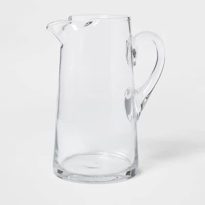 90 fl oz Glass Tall- Pitcher with Handle - Threshold™: Traditional Clear Drink Server, Lead-Free - Image 1