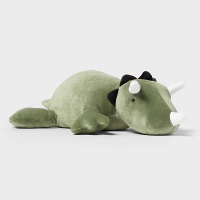 Dinosaur Weighted Plush Kids' Throw Pillow Green - Pillowfort™ - Image 1